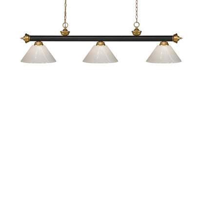 Riviera Bowl Pendant Light in Bronze/Satin Gold/White.