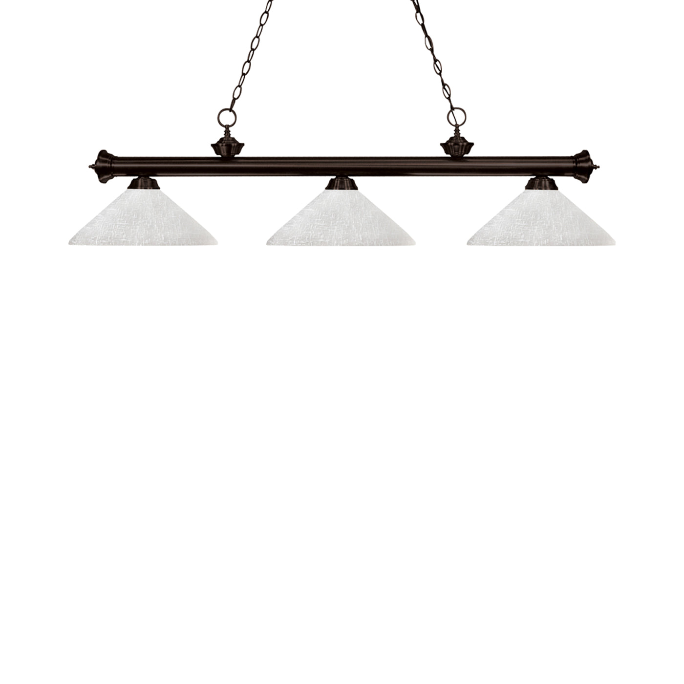Riviera Bowl Pendant Light in Bronze/White Linen.