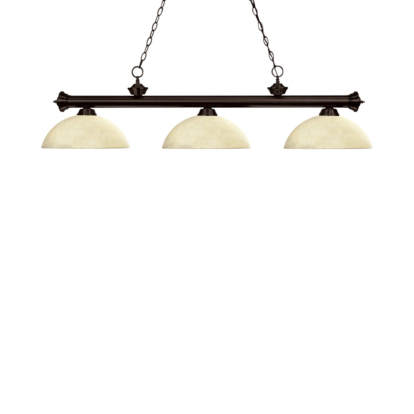 Riviera Dome Billiard Pendant Light in Bronze/Golden Mottle.