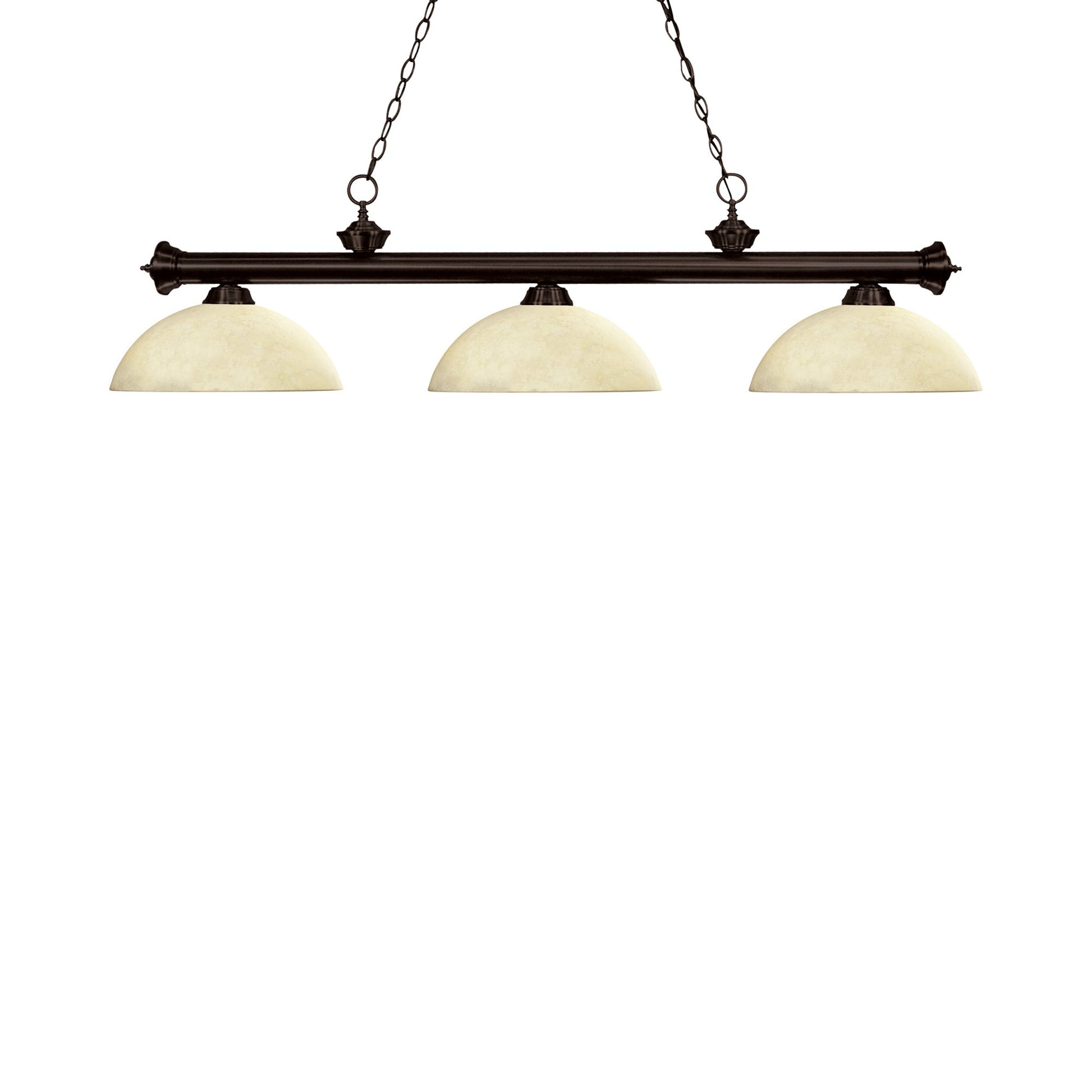 Riviera Dome Billiard Pendant Light in Bronze/Golden Mottle.