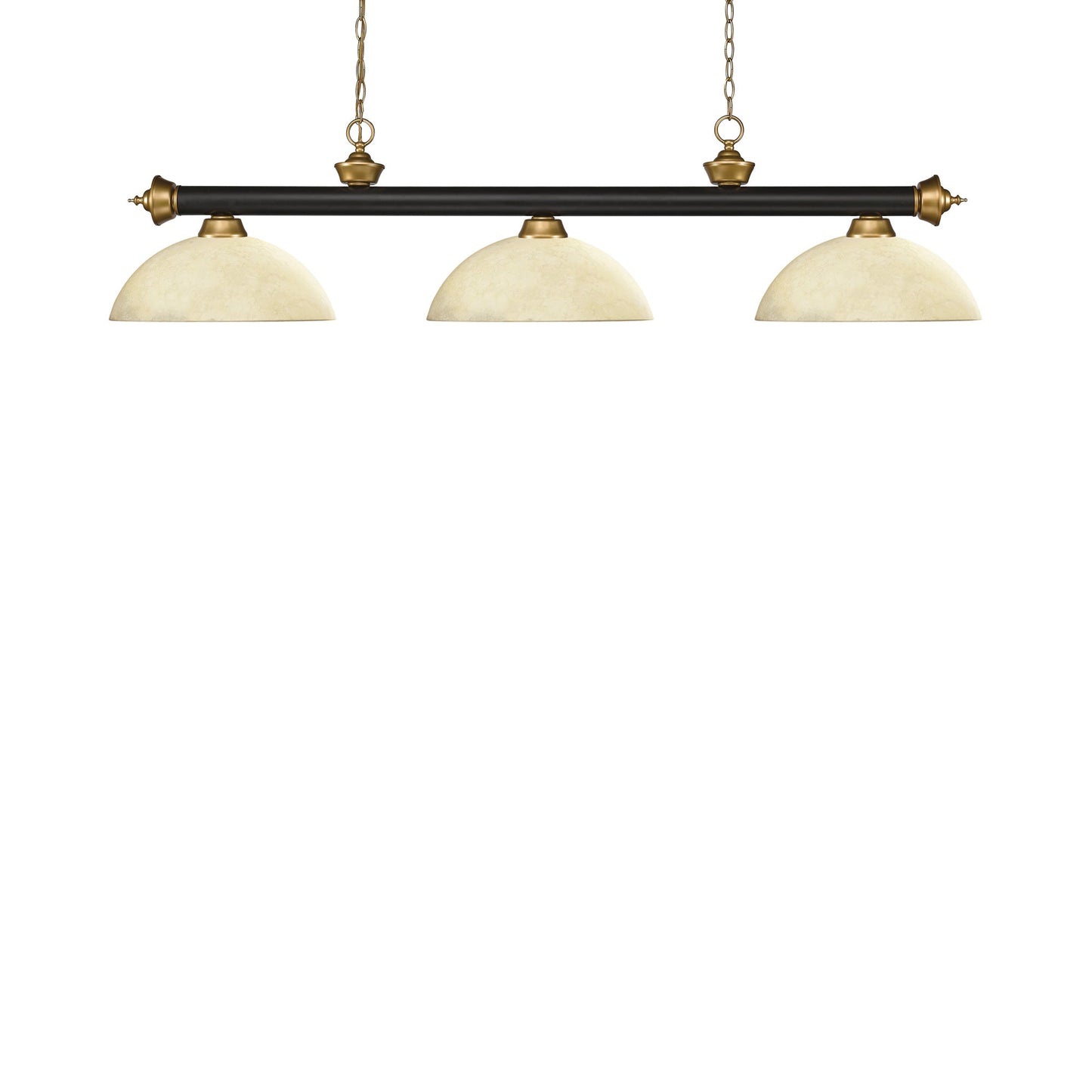 Riviera Dome Billiard Pendant Light in Bronze/Satin Gold/Golden Mottle.