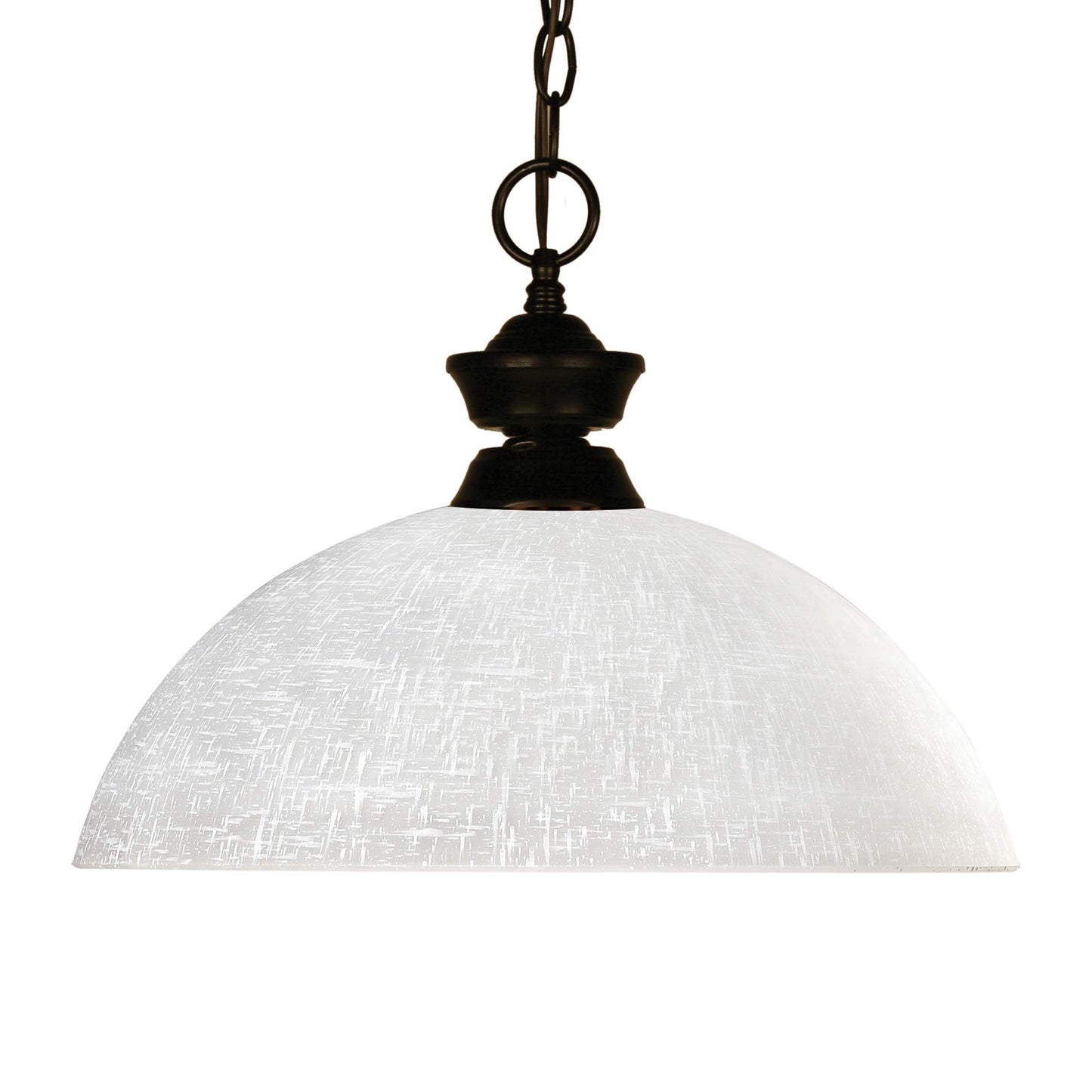 Riviera Dome Pendant Light in Bronze/White Linen.