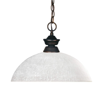 Riviera Dome Pendant Light in Olde Bronze/White Linen.