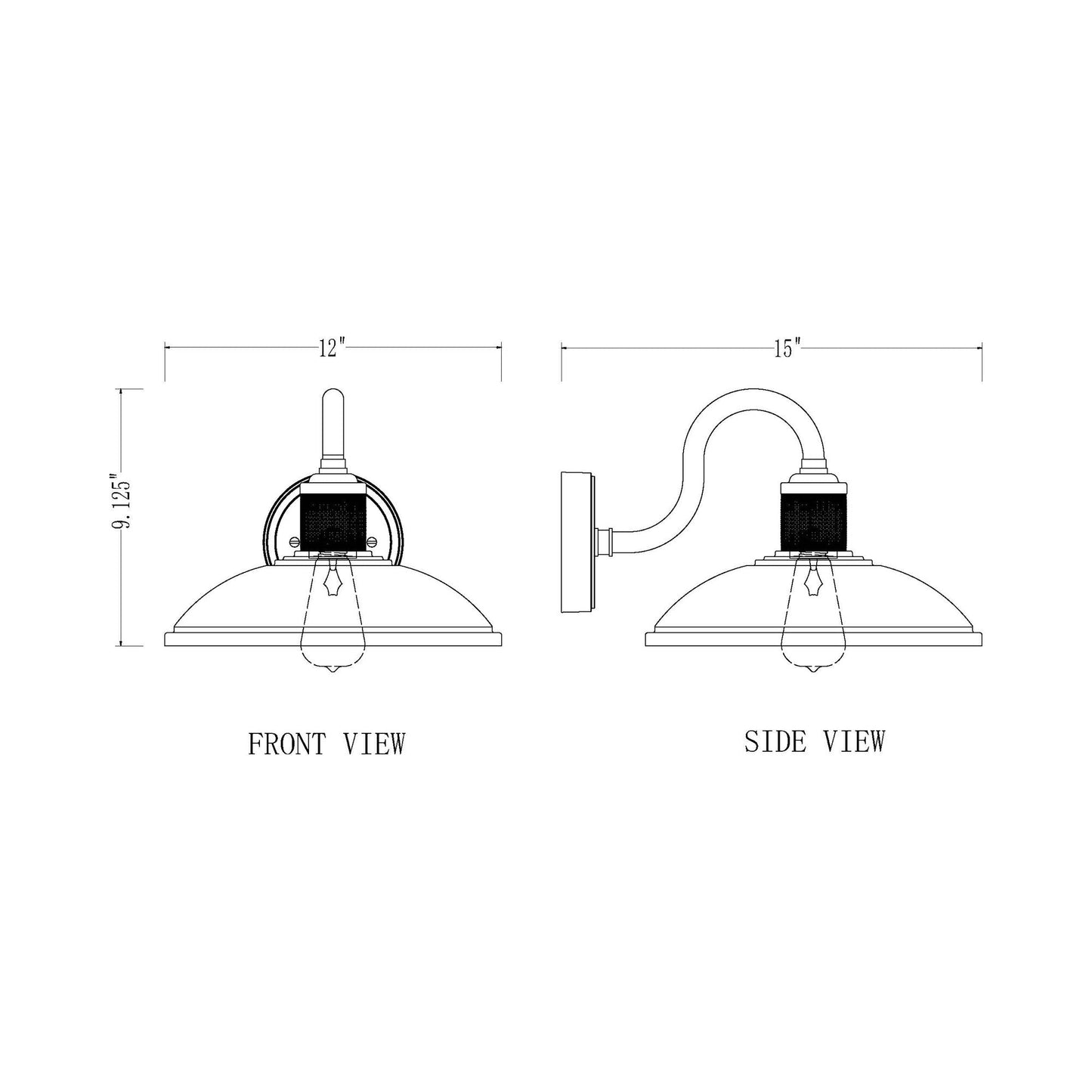 RLM 5020 Outdoor Wall Light - line drawing.