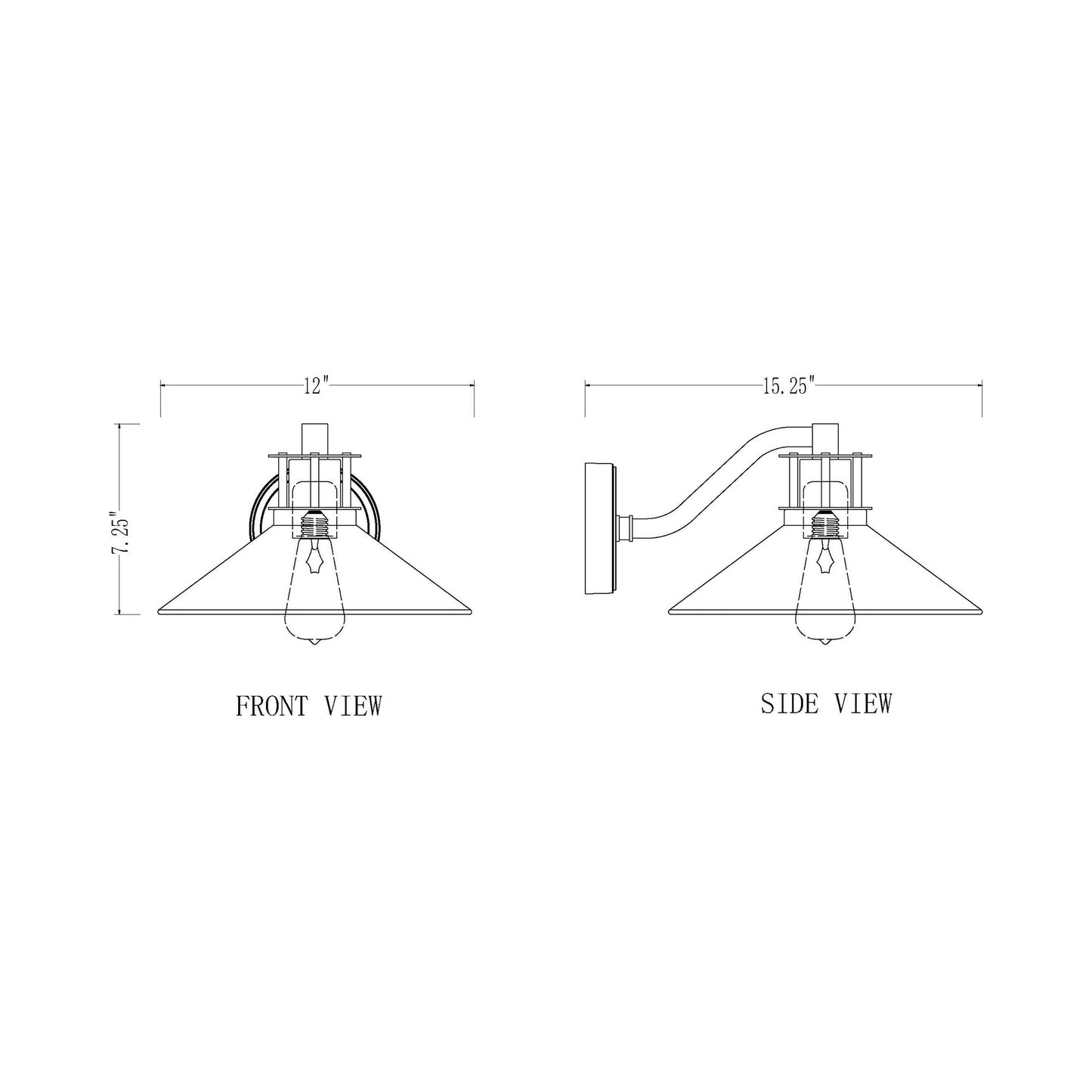 RLM 5022 Outdoor Wall Light - line drawing.