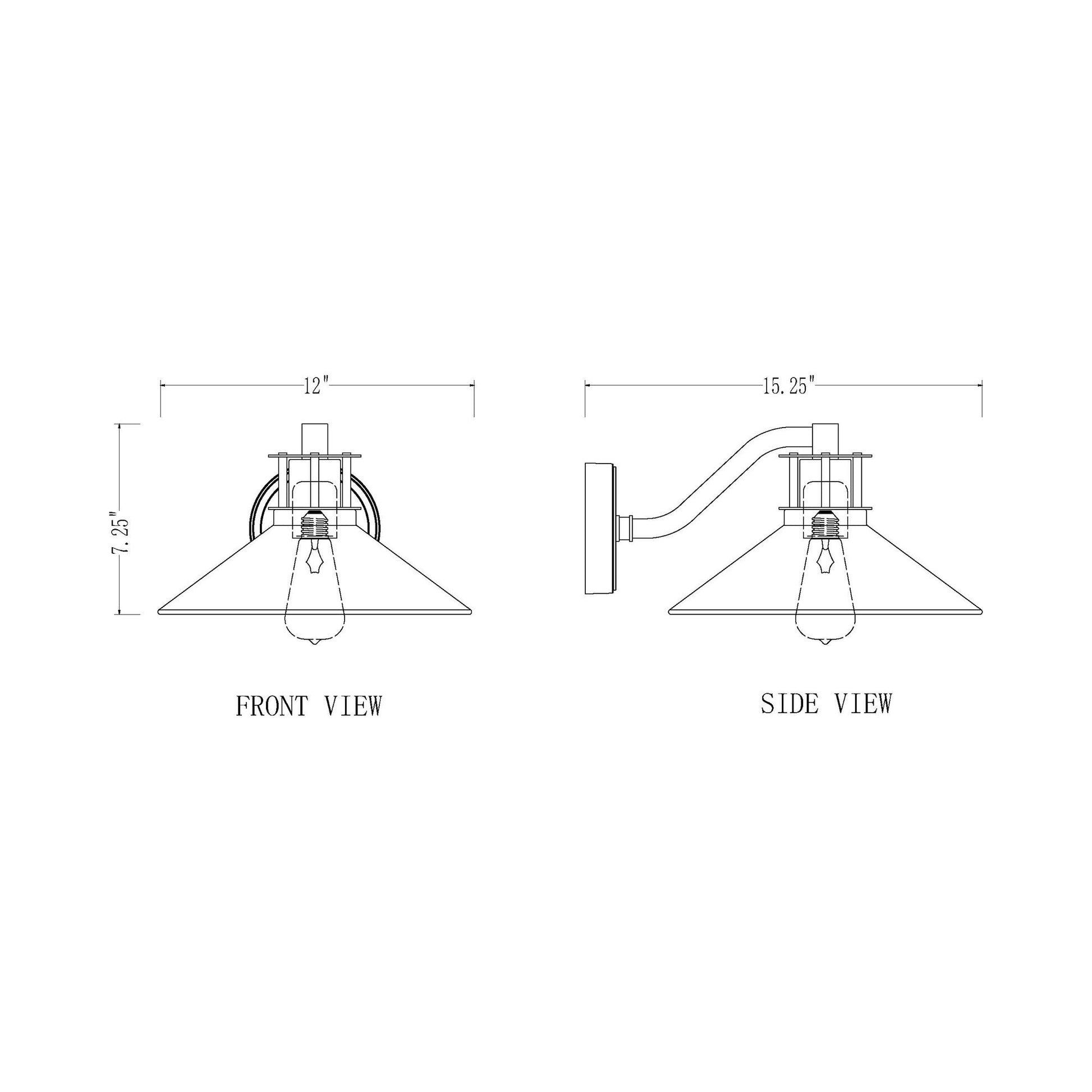 RLM 5022 Outdoor Wall Light - line drawing.