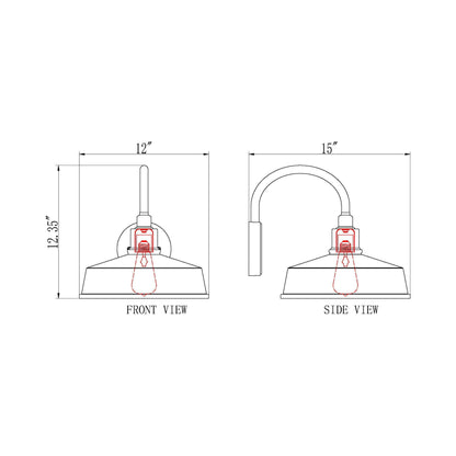 RLM 5024 Outdoor Wall Light - line drawing.