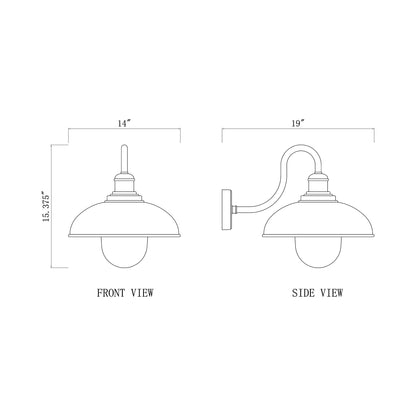 RLM 5026 Outdoor Wall Light - line drawing.
