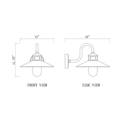 RLM 5027 Outdoor Wall Light - line drawing.