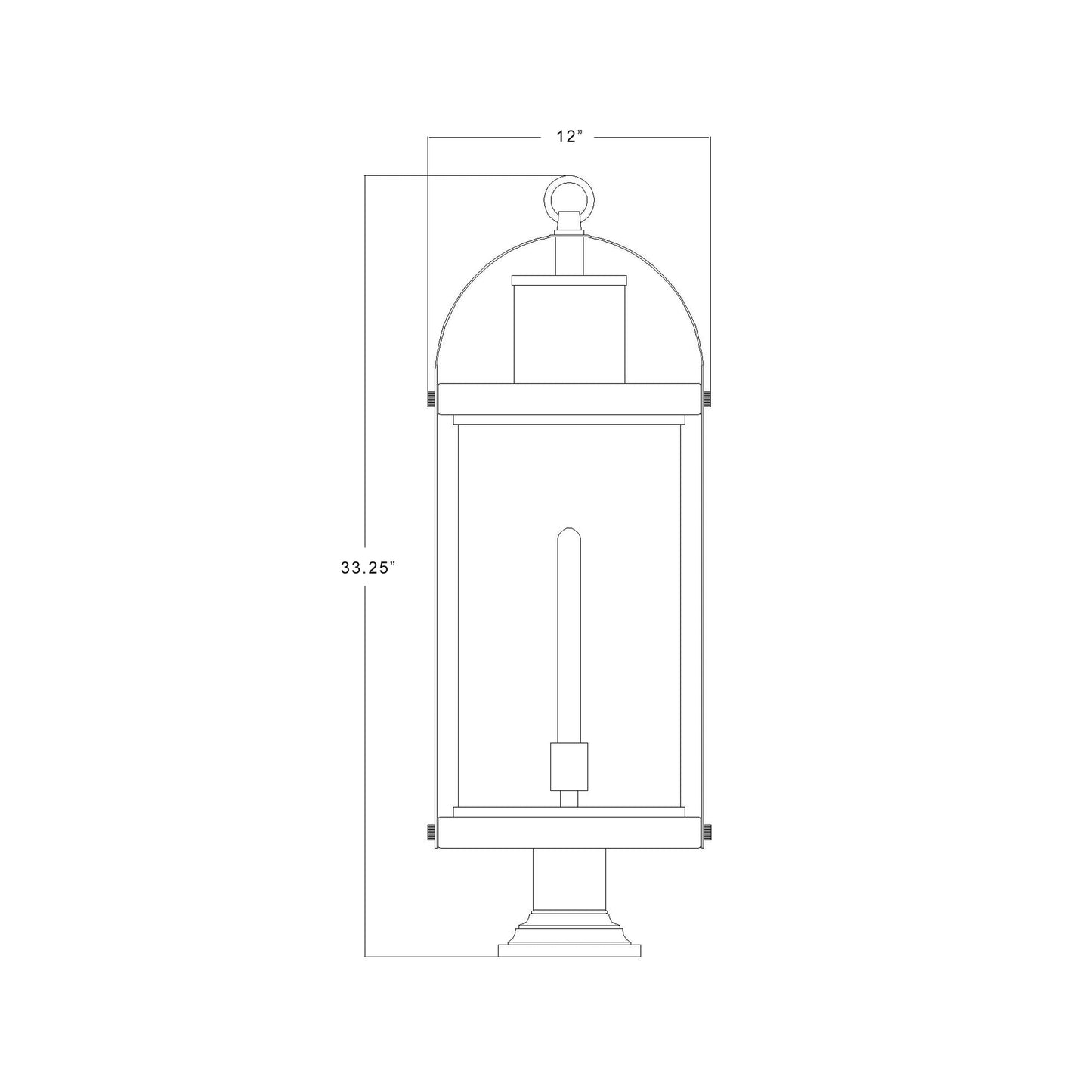 Roundhouse 533PM Outdoor Pier Mount Light - line drawing.