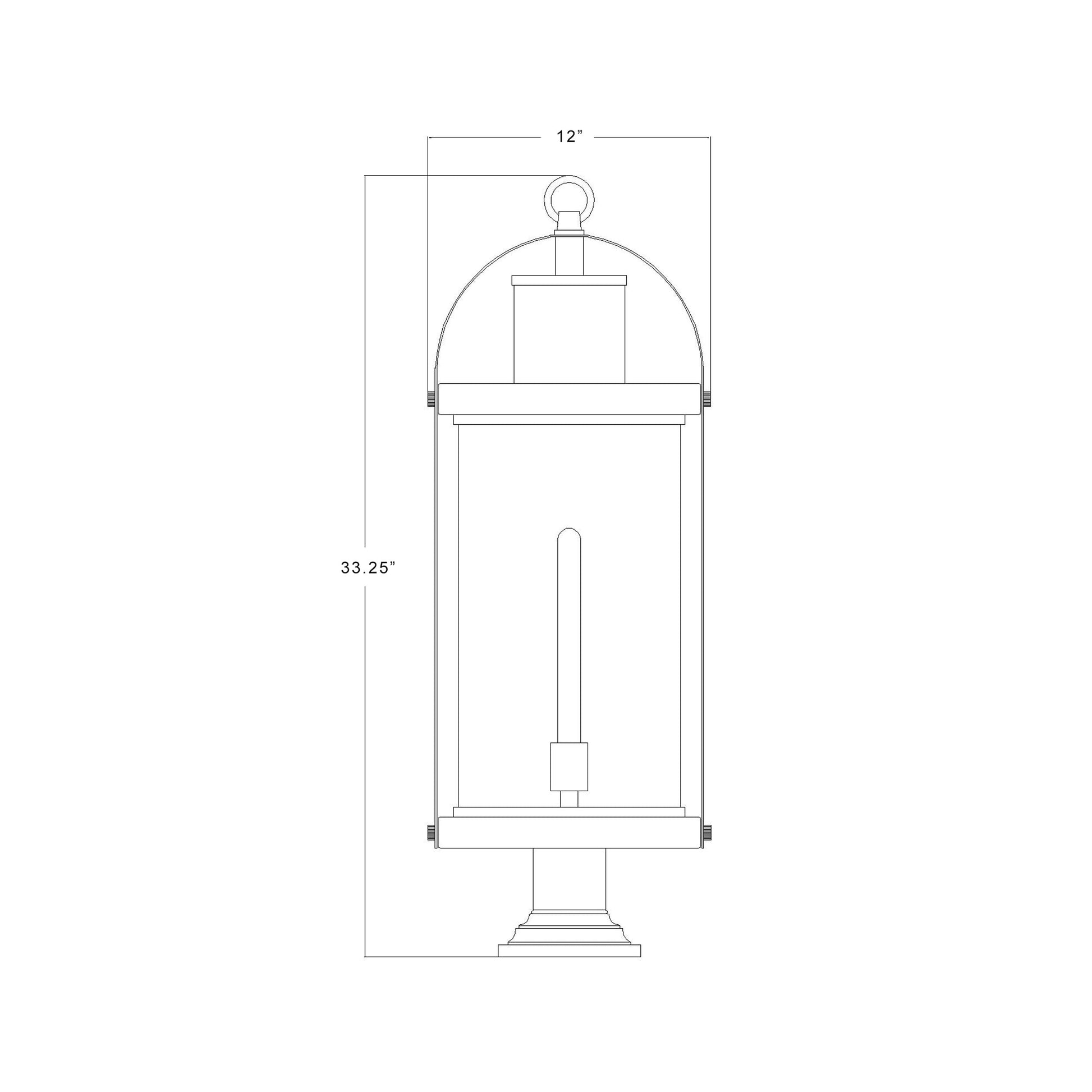 Roundhouse 533PM Outdoor Pier Mount Light - line drawing.