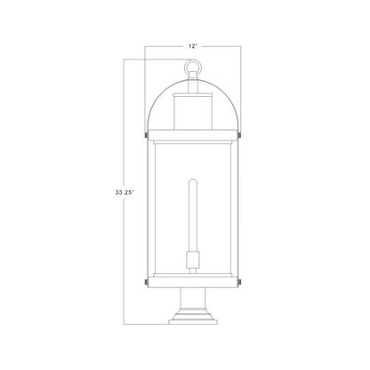 Roundhouse 533PM Outdoor Pier Mount Light - line drawing.