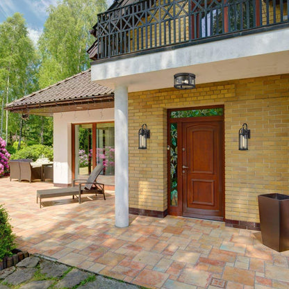 Roundhouse Outdoor Flush Mount Ceiling Light in Outside Area.