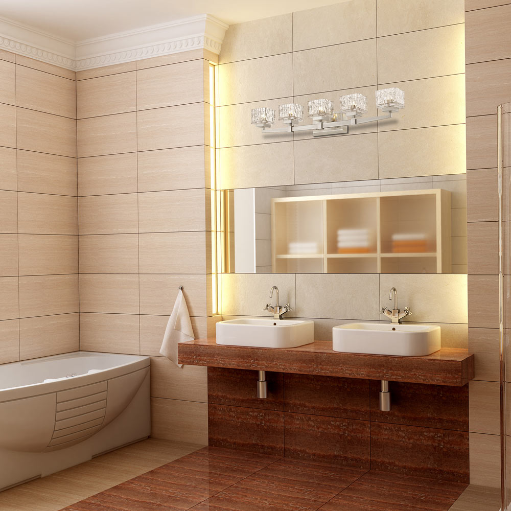 Rubicon Bath Vanity Light in bathroom.