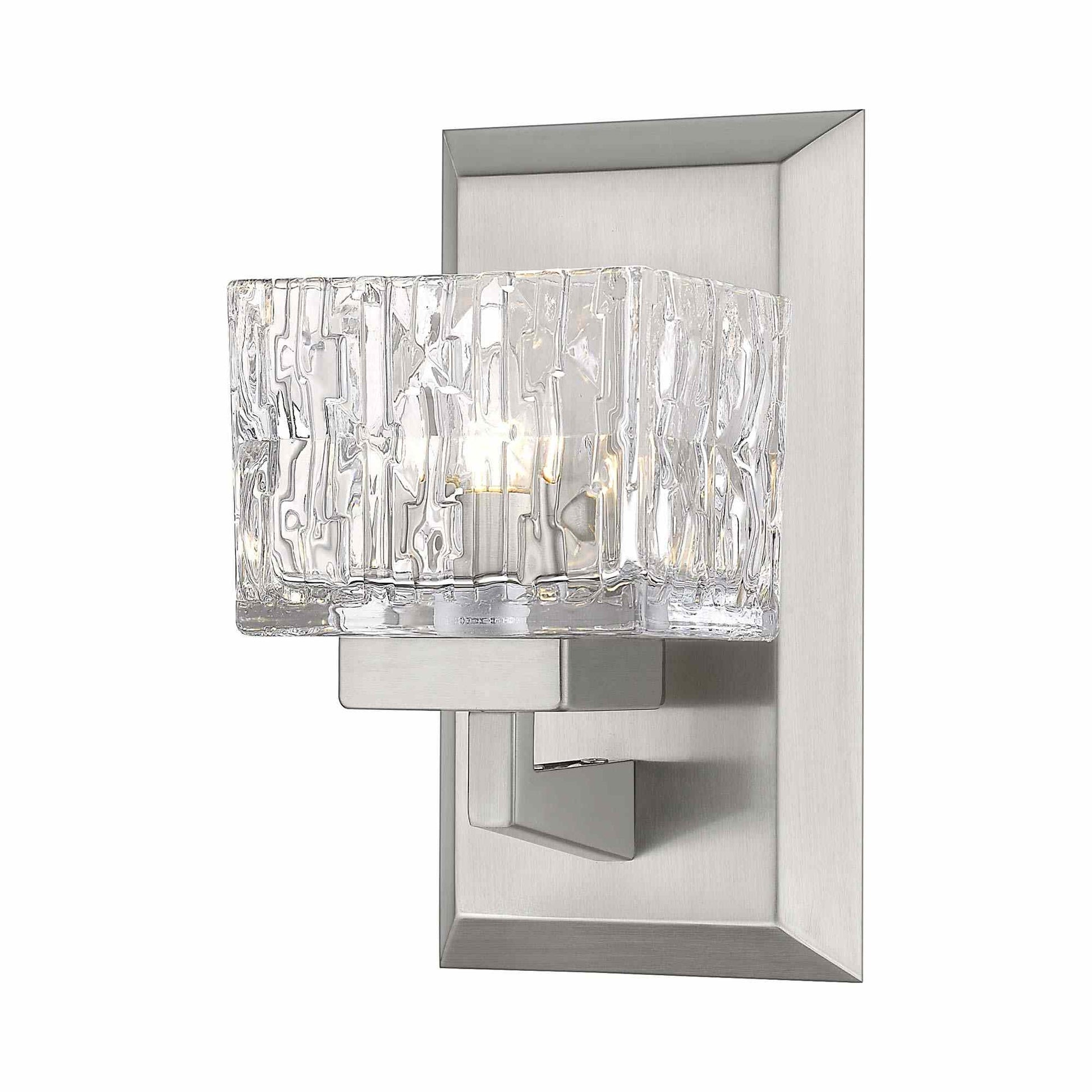 Rubicon Bath Wall Light in Brushed Nickel.