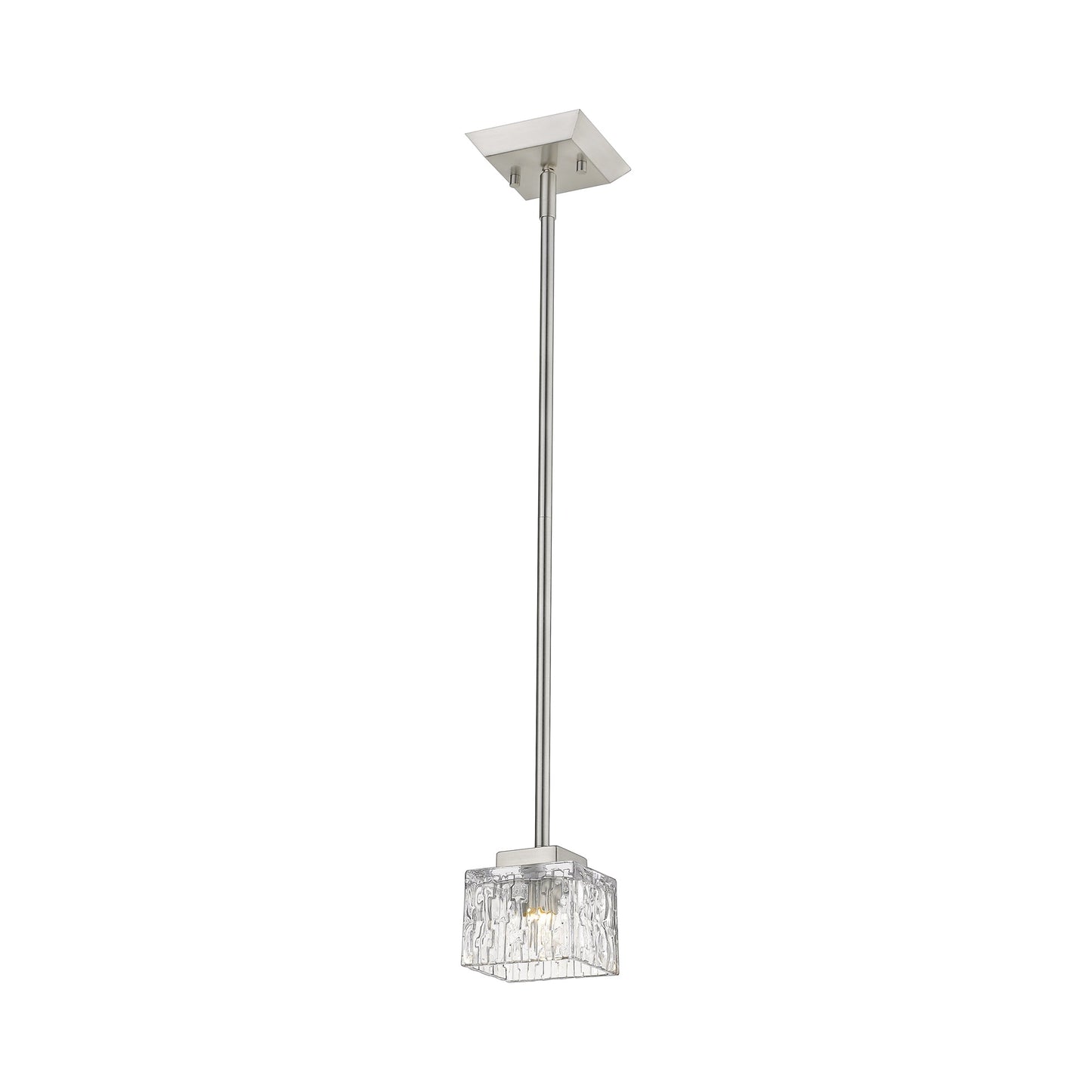 Rubicon Pendant Light in Brushed Nickel.
