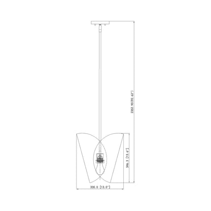 Salone Pendant Light - line drawing.