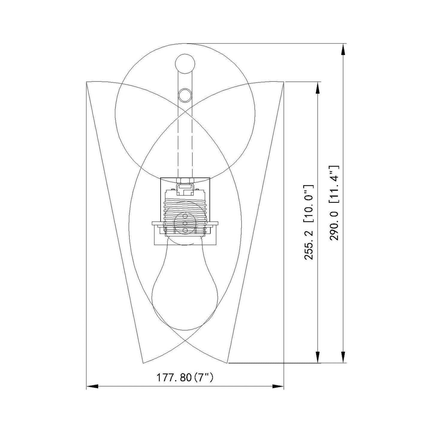 Salone Wall Light - line drawing.