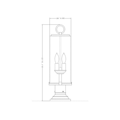 Sana 533PM Outdoor Pier Mount Light - line drawing.