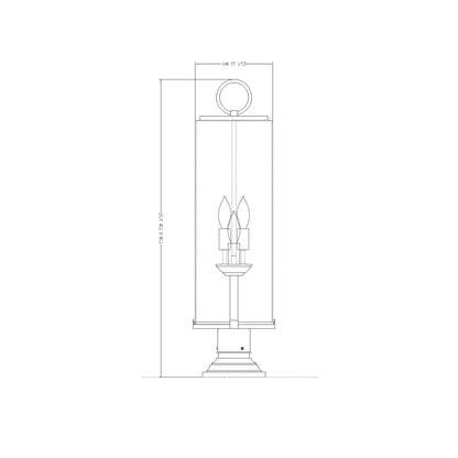 Sana 533PM Outdoor Pier Mount Light - line drawing.