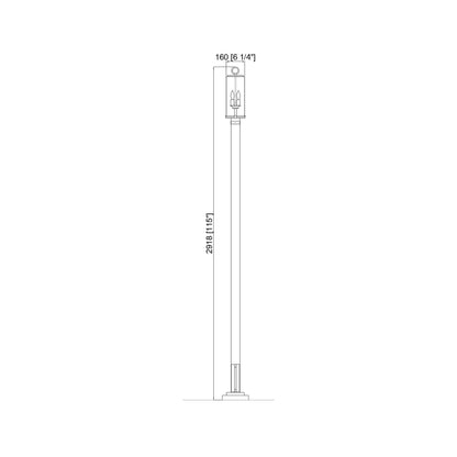 Sana 536P Outdoor Post Light - line drawing.