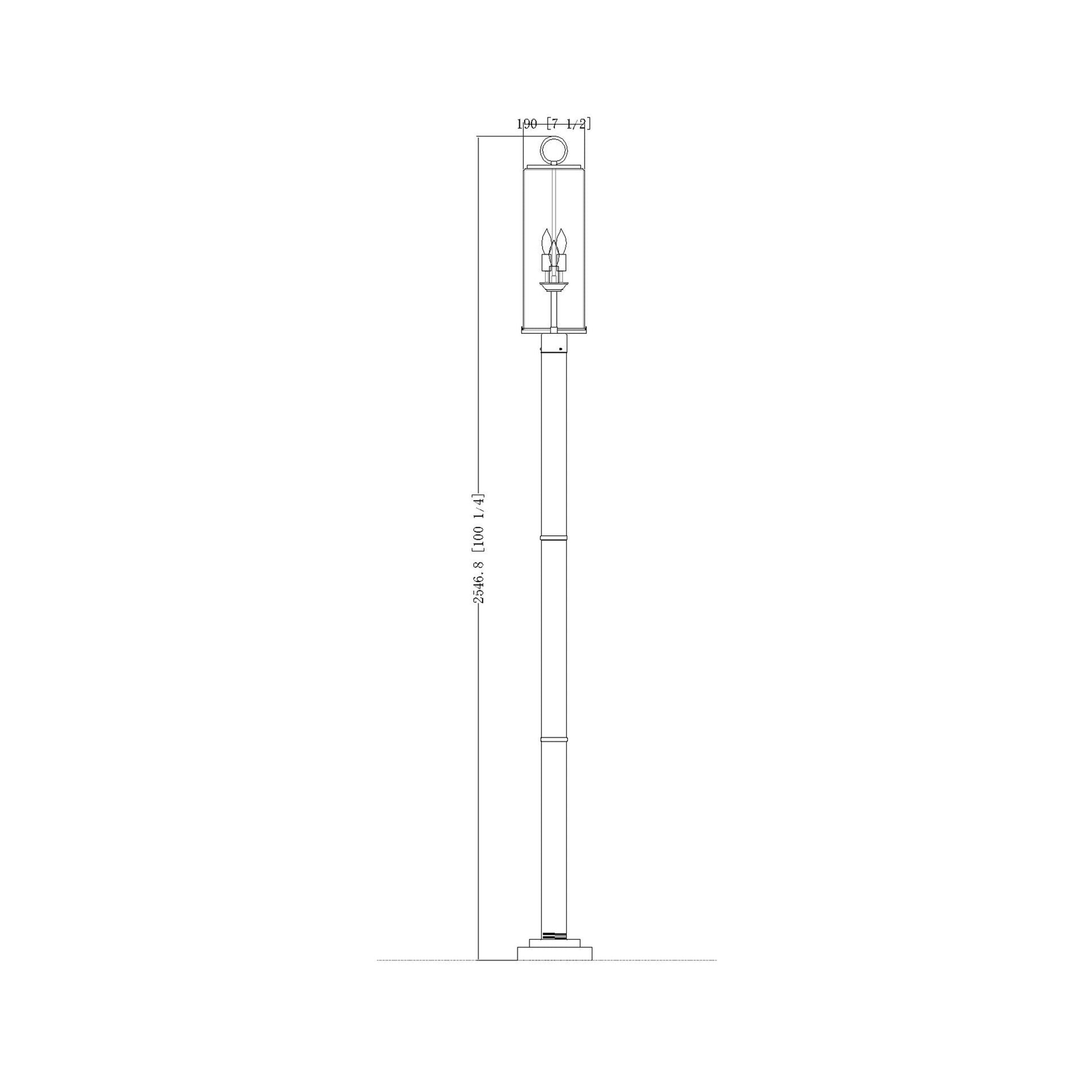 Sana 567P Outdoor Post Light - line drawing.