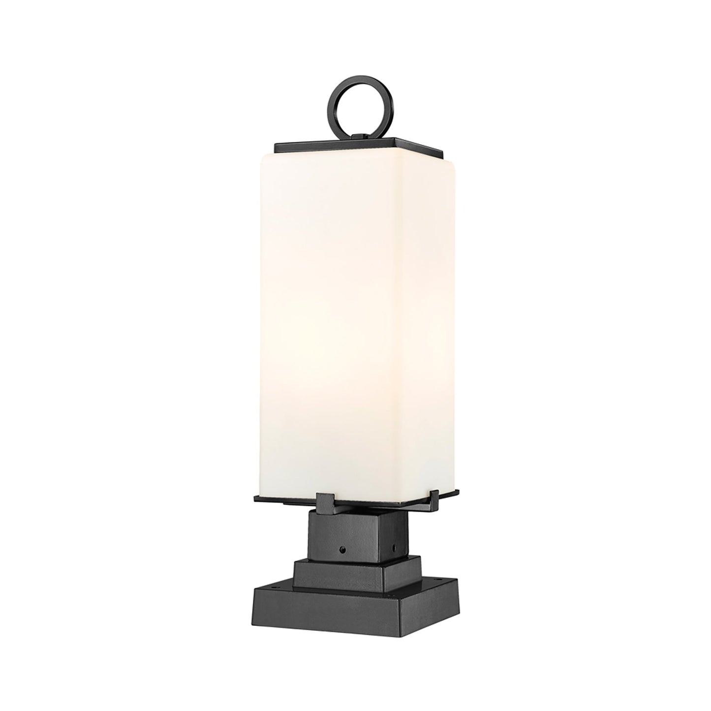 Sana Outdoor Pier Mount Light in White Opal (22.38-Inch).
