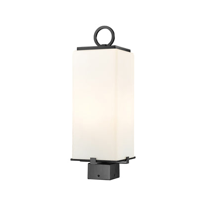 Sana Outdoor Square Post Light in White Opal (19.88-Inch).