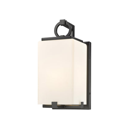 Sana Outdoor Wall Light in White Opal (12.63-Inch).