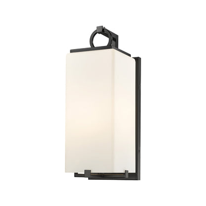 Sana Outdoor Wall Light in White Opal (18.25-Inch).