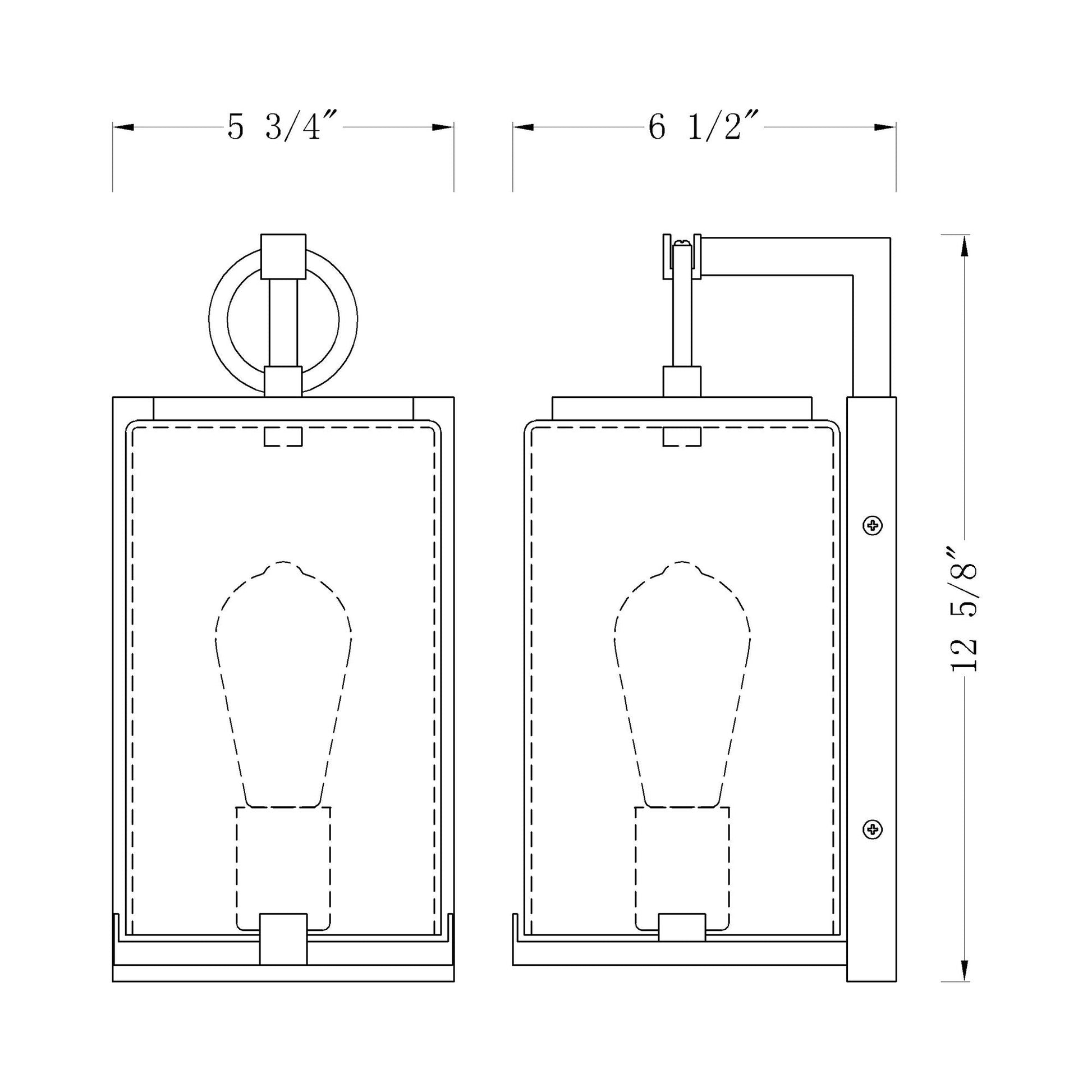Sana Outdoor Wall Light - line drawing.