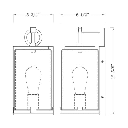 Sana Outdoor Wall Light - line drawing.