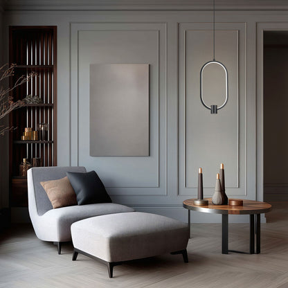 Saros LED Pendant Light in living room.