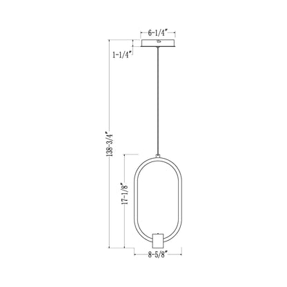 Saros LED Pendant Light - line drawing.