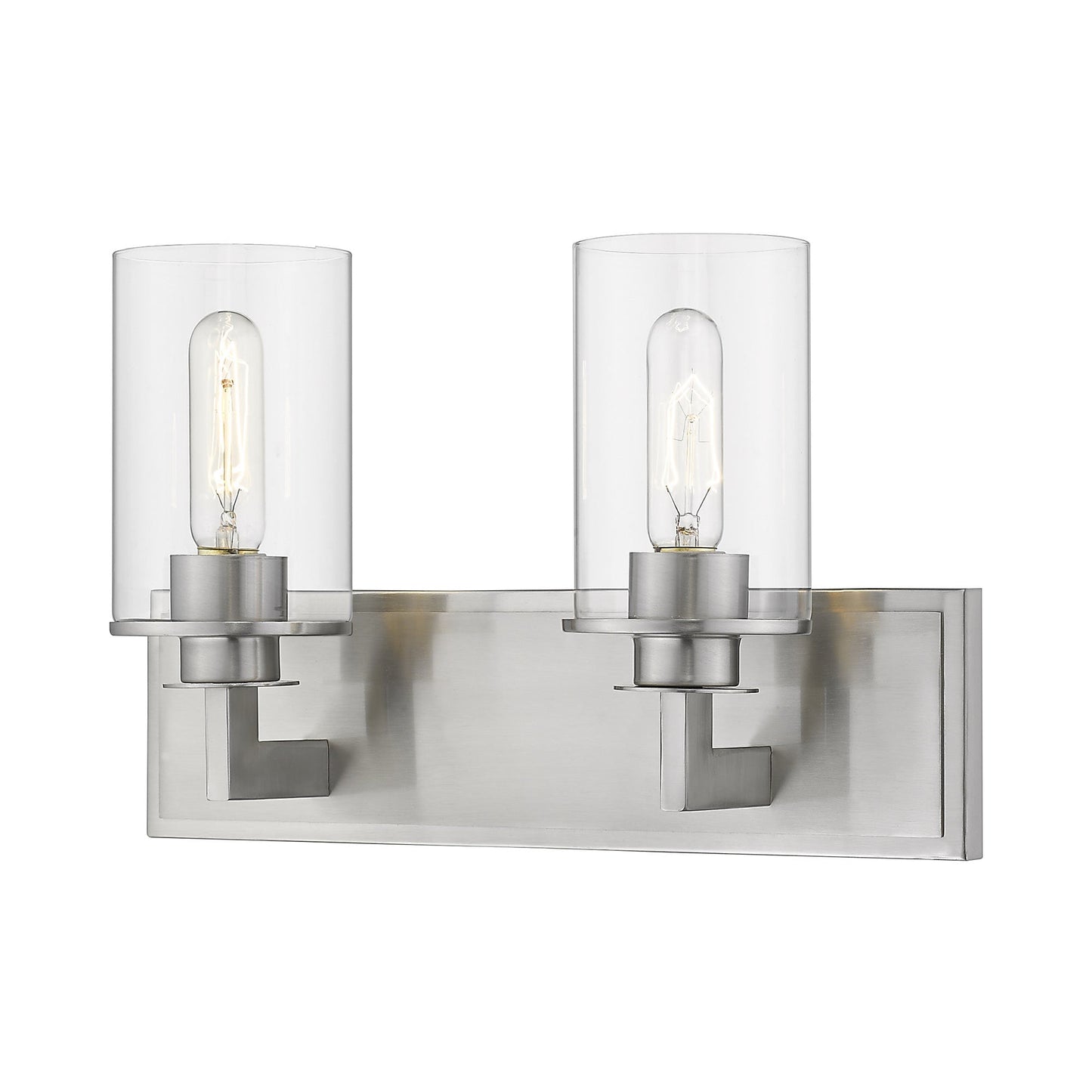 Savannah Bath Vanity Light in Brushed Nickel (2-Light/Clear).