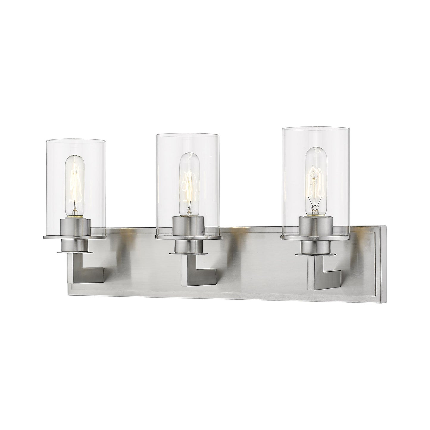 Savannah Bath Vanity Light in Brushed Nickel (3-Light/Clear).
