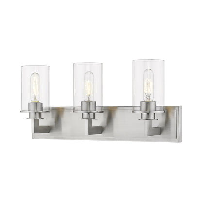 Savannah Bath Vanity Light in Brushed Nickel (3-Light/Clear).