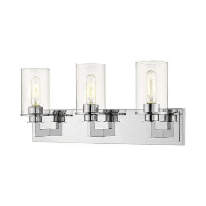 Savannah Bath Vanity Light in Chrome (3-Light/Clear).