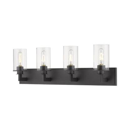 Savannah Bath Vanity Light in Bronze (4-Light/Clear).