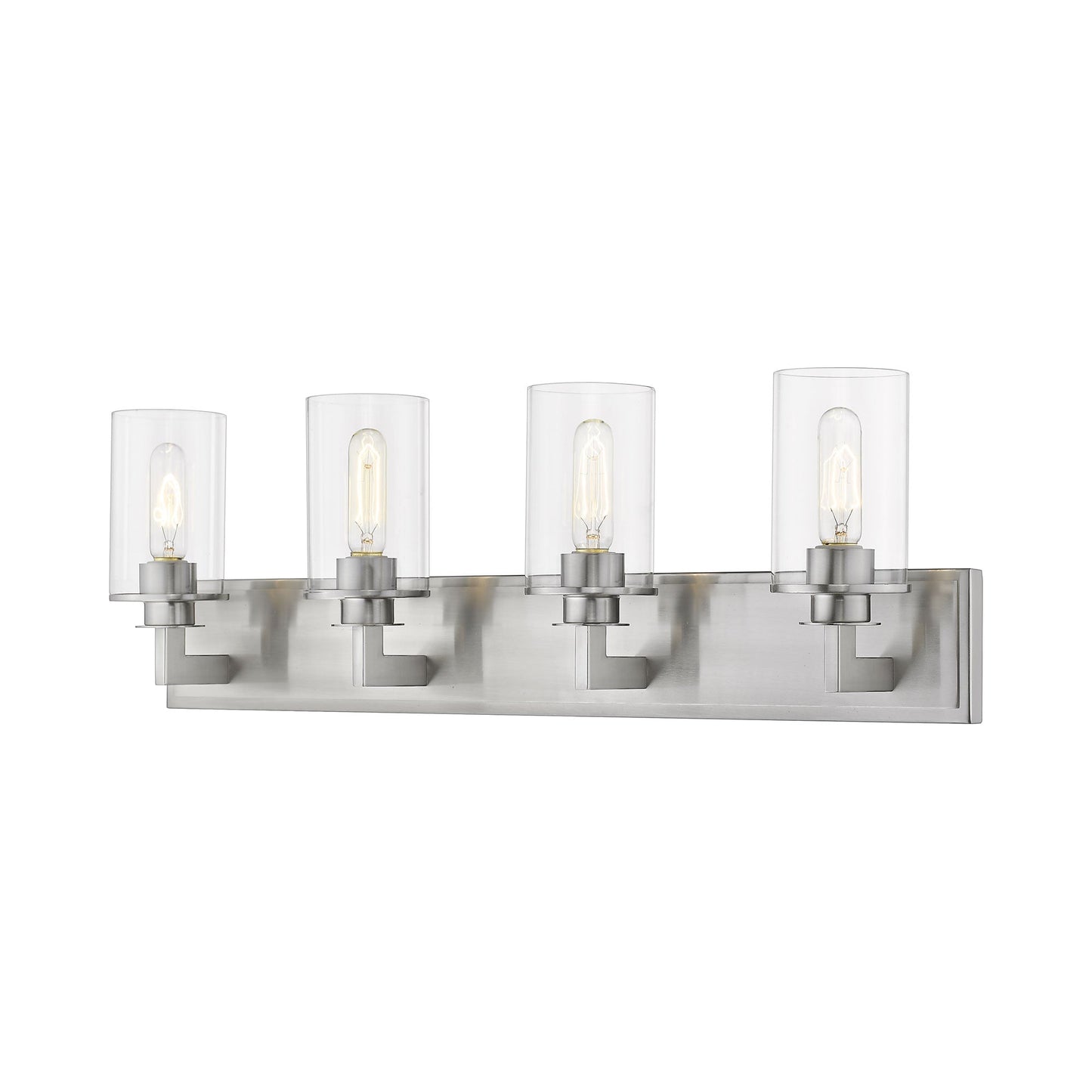 Savannah Bath Vanity Light in Brushed Nickel (4-Light/Clear).