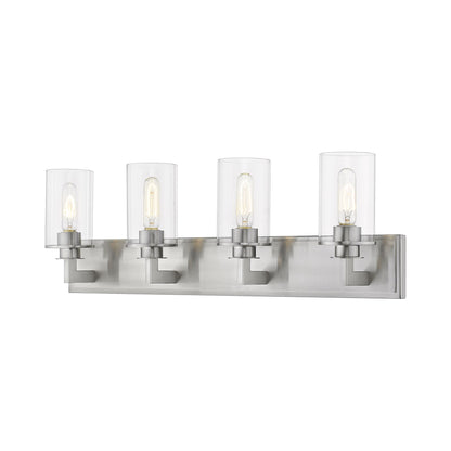 Savannah Bath Vanity Light in Brushed Nickel (4-Light/Clear).