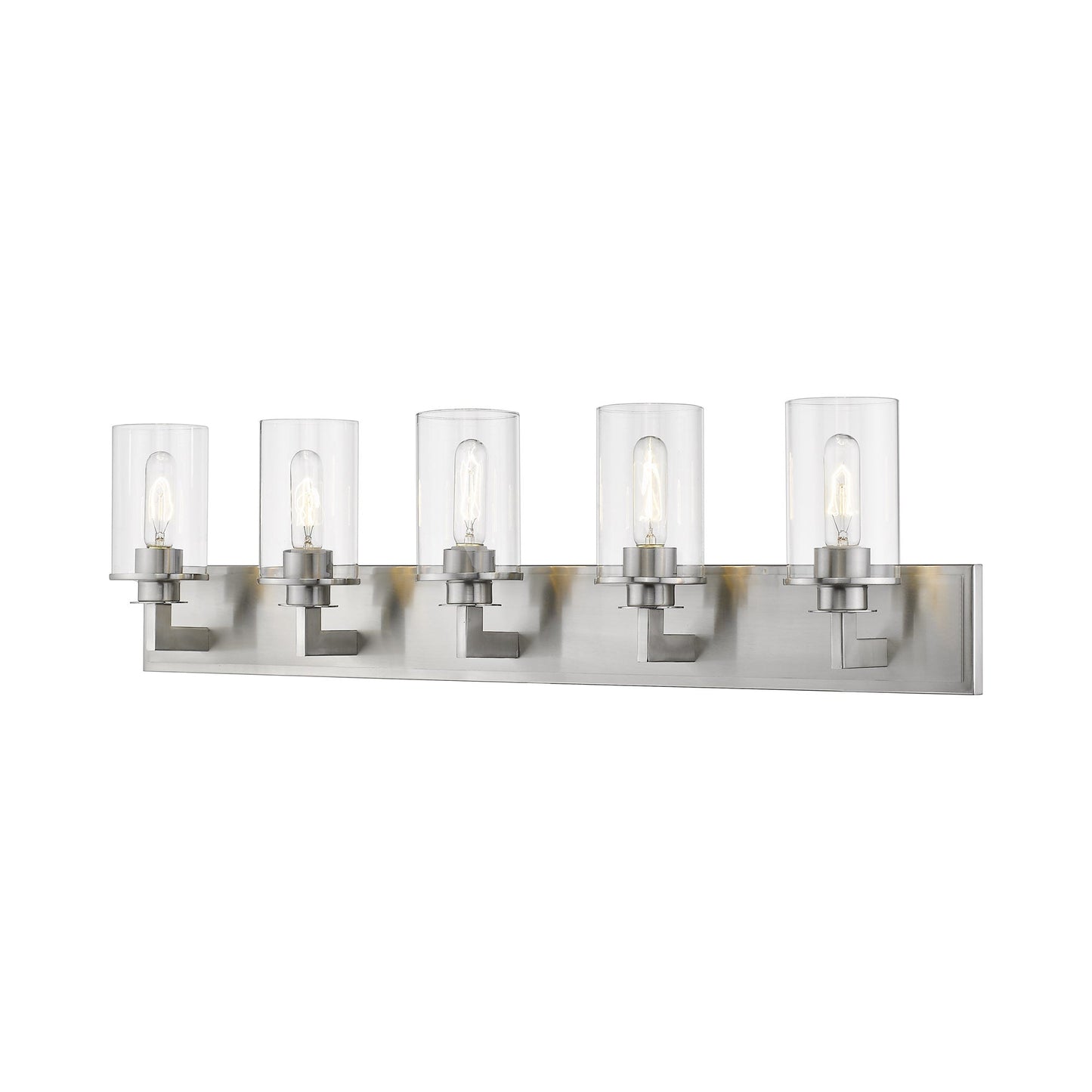 Savannah Bath Vanity Light in Brushed Nickel (5-Light/Clear).
