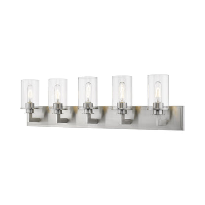 Savannah Bath Vanity Light in Brushed Nickel (5-Light/Clear).