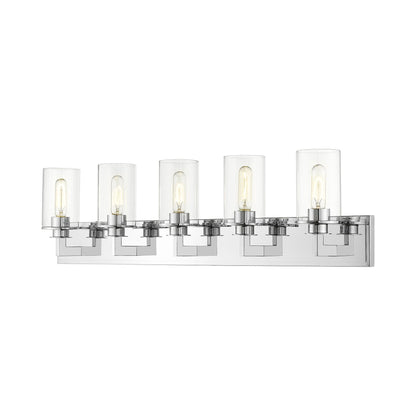 Savannah Bath Vanity Light in Chrome (5-Light/Clear).