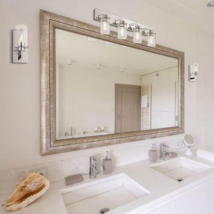 Savannah Bath Vanity Light in bathroom.