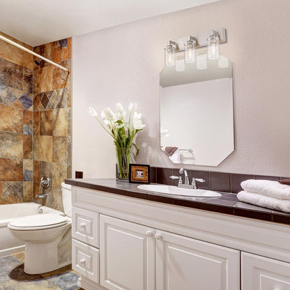 Savannah Bath Vanity Light in bathroom.