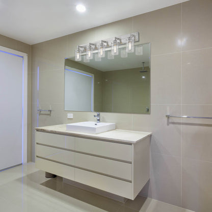 Savannah Bath Vanity Light in bathroom.