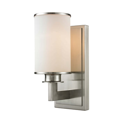 Savannah Bath Wall Light in Brushed Nickel (Matte Opal).