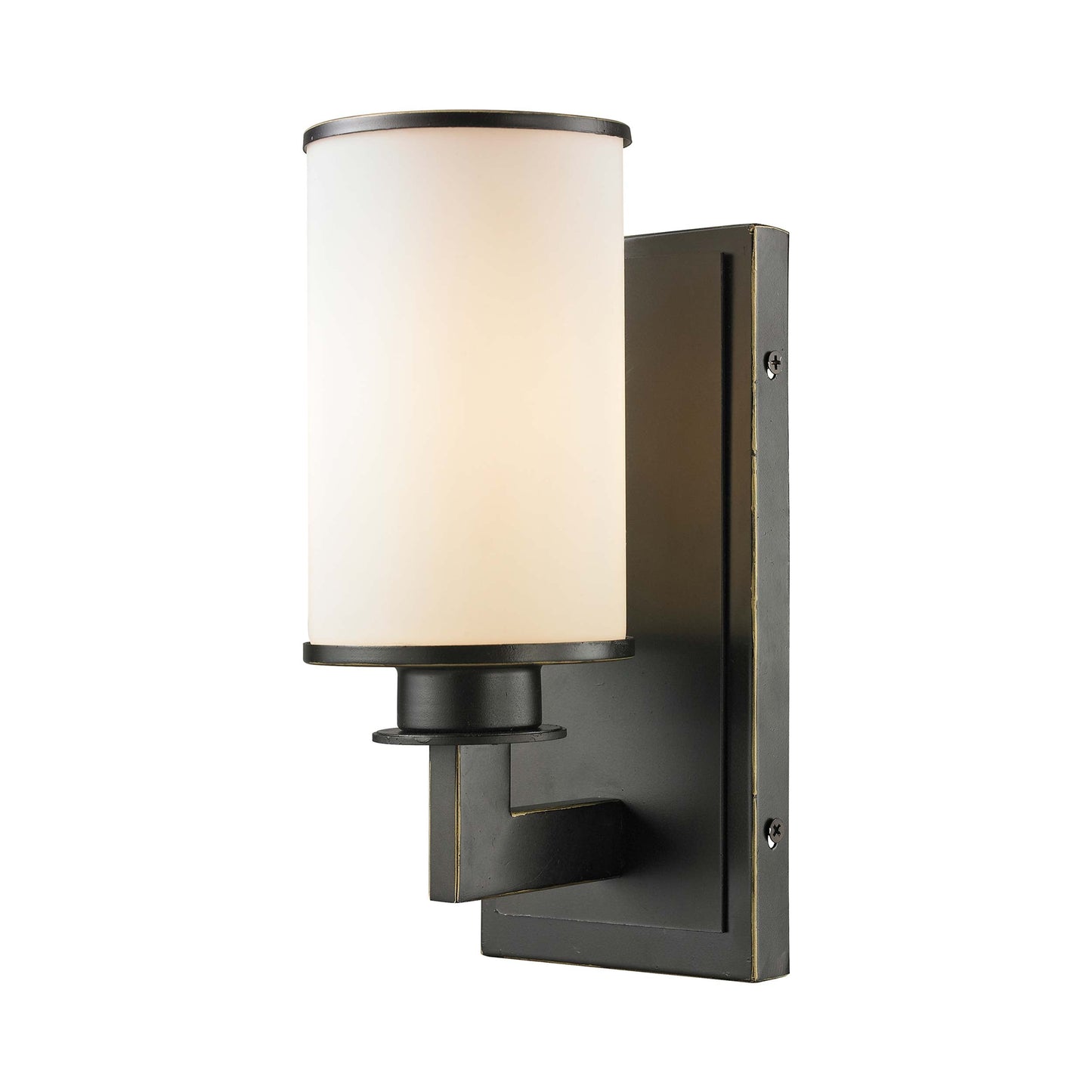Savannah Bath Wall Light in Olde Bronze (Matte Opal).
