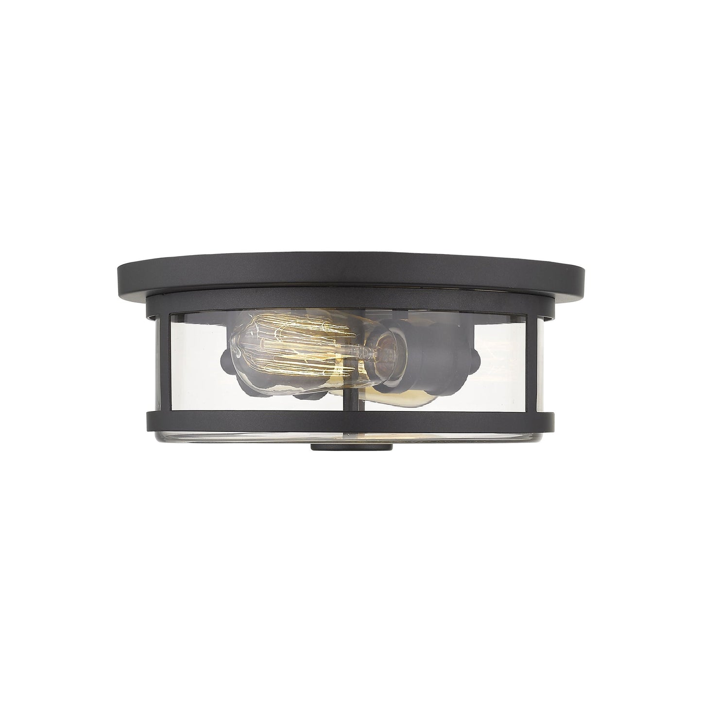 Savannah Flush Mount Ceiling Light in Bronze/Clear (11-Inch).